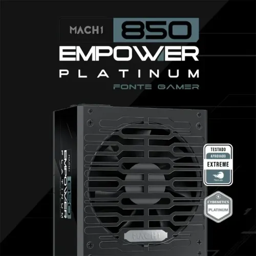 Fonte 850W Powered by Galax MACH1 Cybenetics Platinum ATX 3.1 Modular PFC Ativo PCIe 5.1