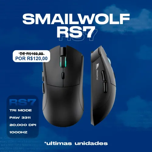 Mouse sem fio RS7 20.000 DPI PAW3311