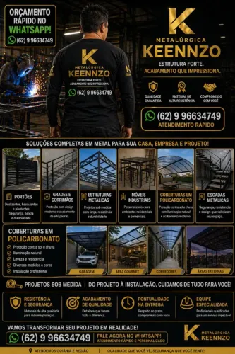 ? Metalúrgica Keennzo | Portões, Estruturas e Coberturas de Alto Padrão