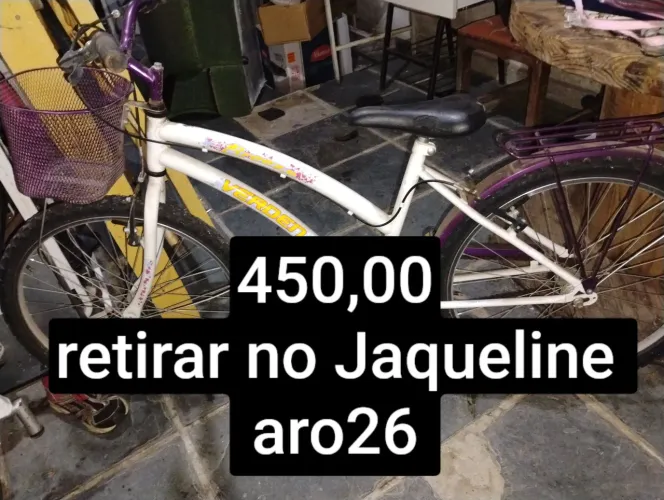 Bicicleta aro 26 com cestinha e garupa