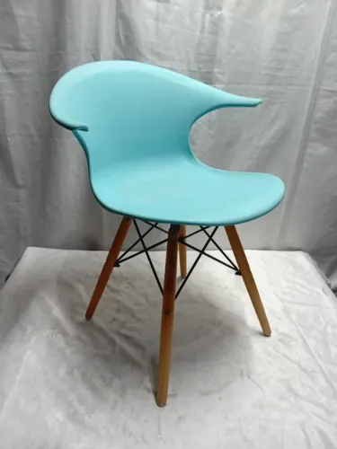 Cadeira Charles Eames New Wood Design Azul Celeste