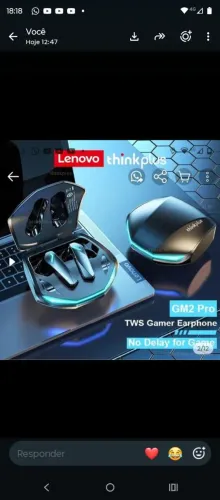 Fone bluetooth Lenovo 
