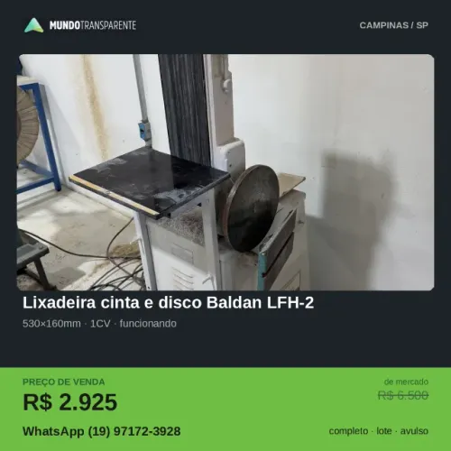 Lixadeira Cinta e Disco Baldan LFH-2