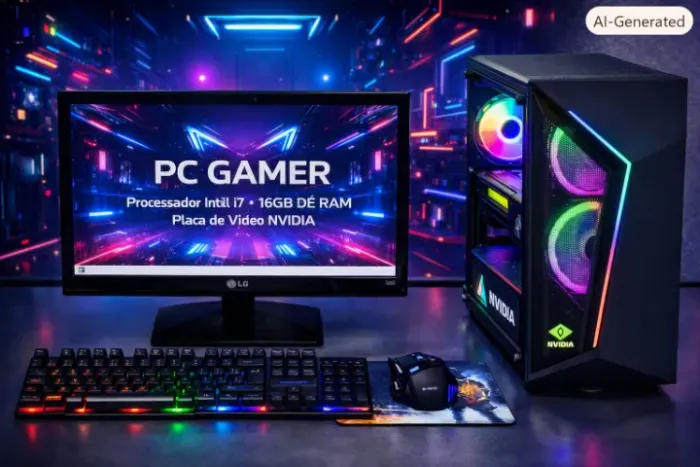 ? PC Gamer Turbo i7 - Potência e Estilo RGB!