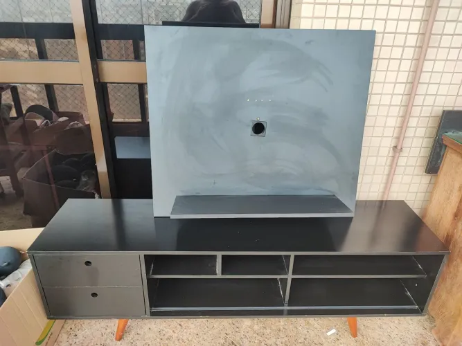 Painel Tv + Rack preto