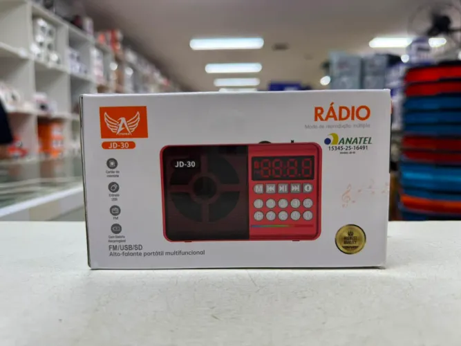 Mini Rádio Digital Altomex JD-30 portátil vermelho