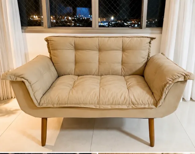 Sofá namoradeira dois lugares - Tecido Suede- NOVO