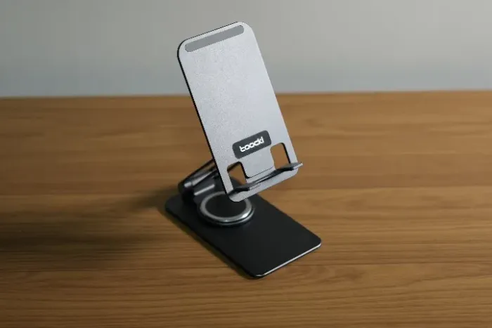 Suporte de Mesa Toocki para Celular e Tablet Dobrável com Base Giratória 360° em Alumínio