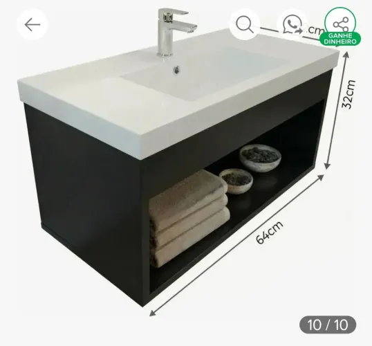Vendo um armário de pia de banheiro novo,valor 200reais
