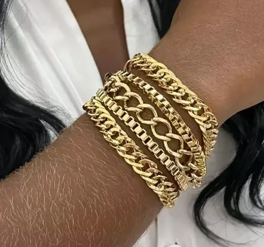Pulseiras femininas banhadas de moeda antiga