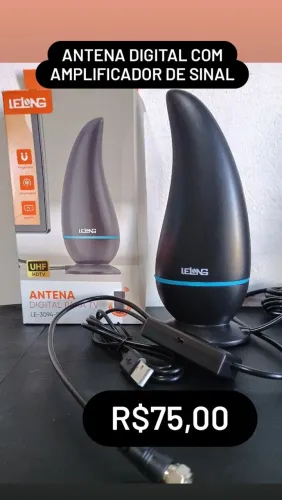 Antena digital para TVs com amplificador de sinal / OFERTA IMPERDÍVEL 