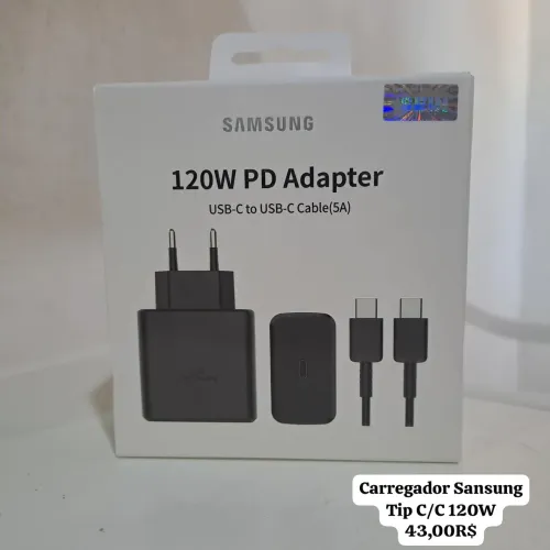 Carregador Turbo Samsung Tip C 120W.