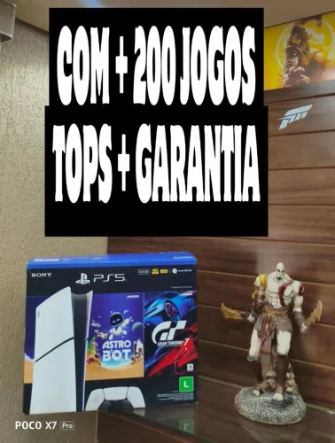 PS5 SLIM + GARANTIA + 200 JOGOS TOPS