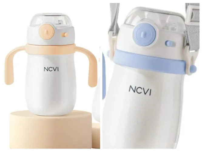 Copo com canudo NCVI em aço inoxidável à prova de derramento de água
