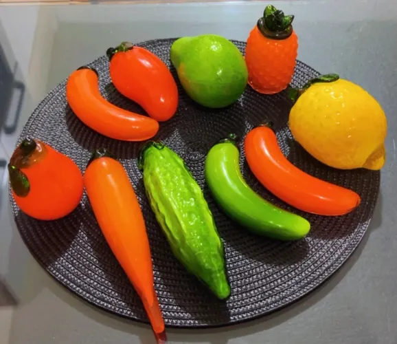 Vendo frutas e legumes de vidro, Murano. $25 a unidade