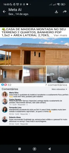 Eu trabalho com casas de madeira e casas de alvenaria