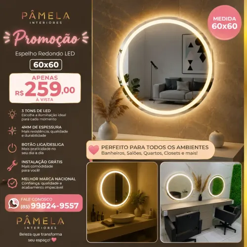 Espelho Salão/ambientes Led Jateado