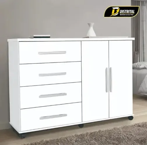 Cômoda Bali 4 Gavetas e 2 Portas Novo