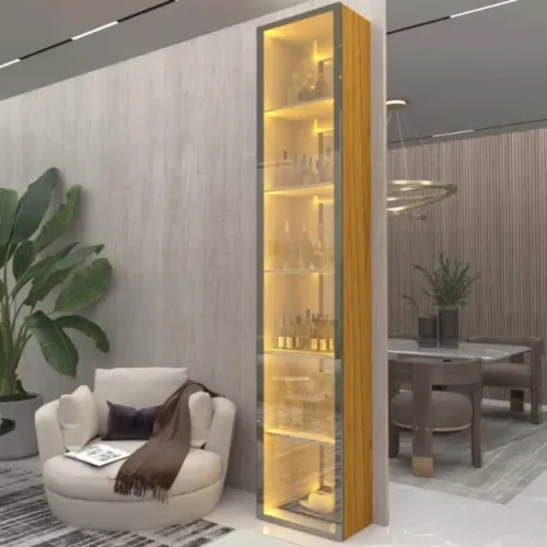 Cristaleira Torre Luminare Reflect  100% MDF   Produto Novo - Pronta Entrega