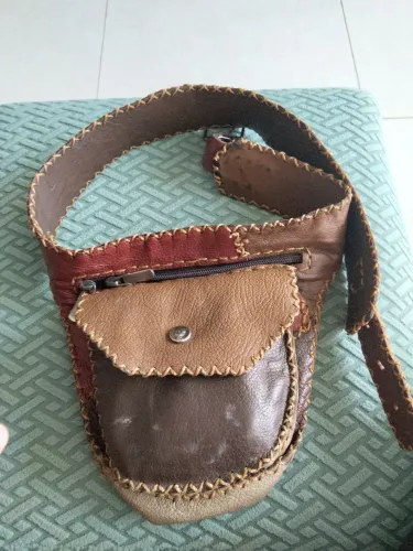 Cartucheira de Couro 2 Bolsos