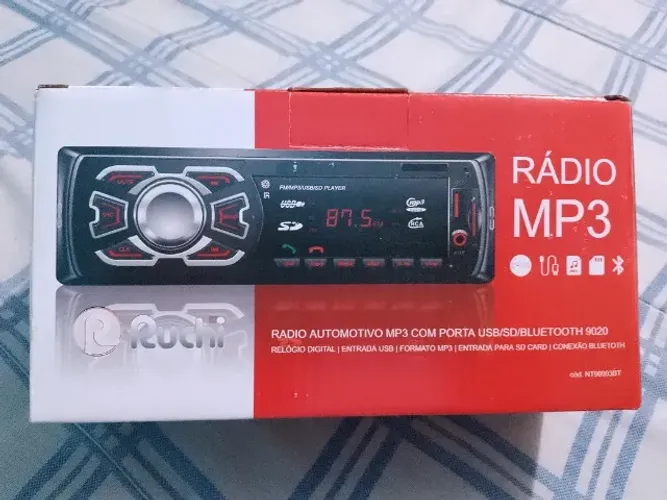 RADIO AUTOMOTIVO MP3 BLUETOOTH/USB/sd CONTROLE REMOTO RUCHI NT90003BT