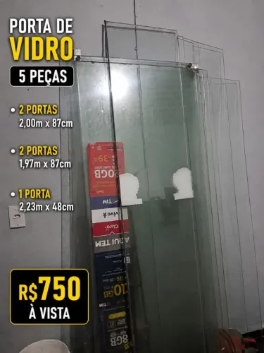 5 peças de vidro
