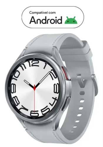 Smartwatch Galaxy Watch6 Classic Lte 47mm Prata Samsung Desenho da pulseira Liso