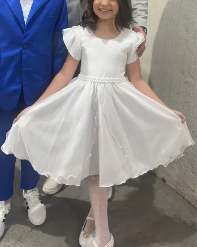 Vestido de festa infantil branco
