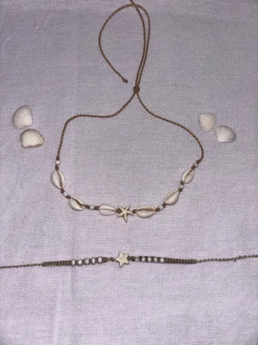 Kit Gargantilha+Pulseira/Tornozeleira praia