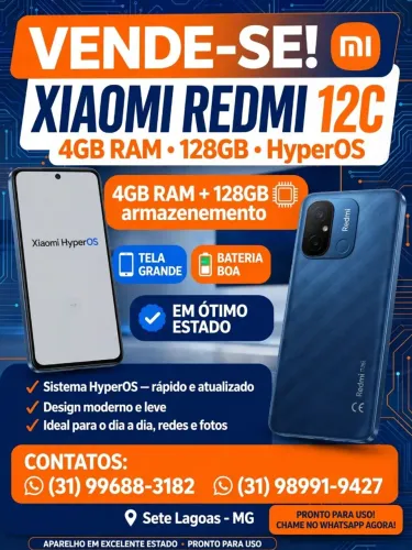 Vende-se telefone xaomi 12c 4 de ram e 128 gb