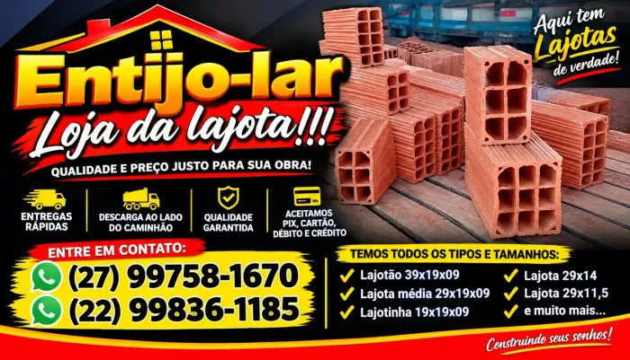 Lajotão 39x19x09 Lajota 29x19x9 