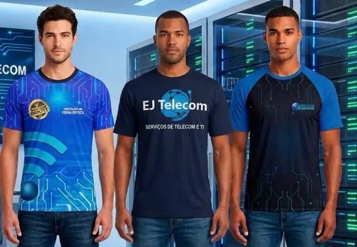 10 Camisas Personalizada Para Uniforme De Técnicos de Internet e Fibra Óptica / Malha PP