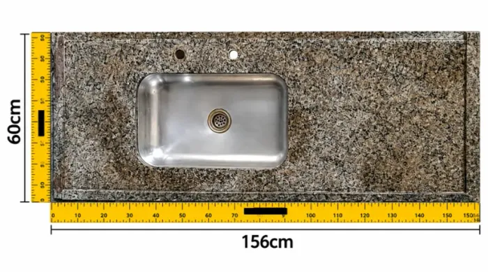 Pia de Granito com Cuba Inox - 156 x 60 cm
