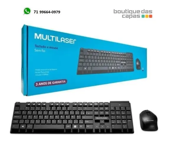 Teclado + mouse sem fio multilaser TC251 3 anos de garantia