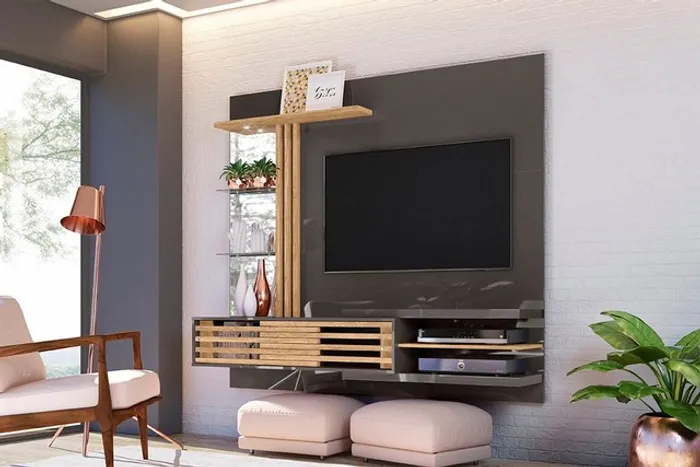 Sala bancada painel home rack