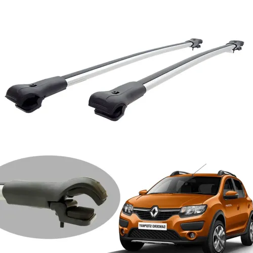 Travessa rack de teto larga alumínio Sandero Stepway 2015 a 2019