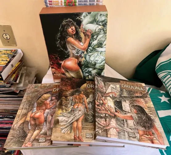 Druuna pipoca e nanquim box em perfeito estado, capa dura.