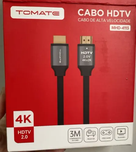 Cabo HDMI 4K de 3 Metros Tomate MHD 4113 -Transmissão de Qualidade Loja Coimbra Entregamos