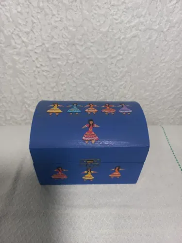 Porta Joias Bau de madeira