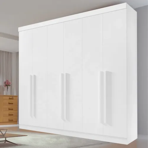 Guarda-Roupa 6 Portas 2,75 m Branco 100%MDF tt65