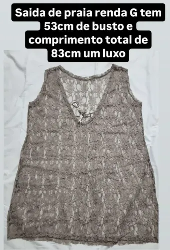 Saída de Praia Renda G - 53cm de Busto, 83cm de Comprimento