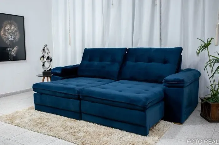 Sofá Retrátil Reclinável Ibiza 2.60m molas ensacadas rf5427m