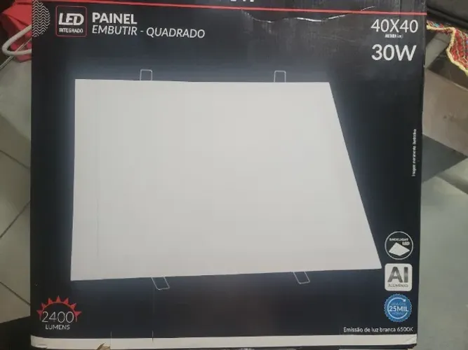 Painel LED de Embutir Quadrado 40x40 30W