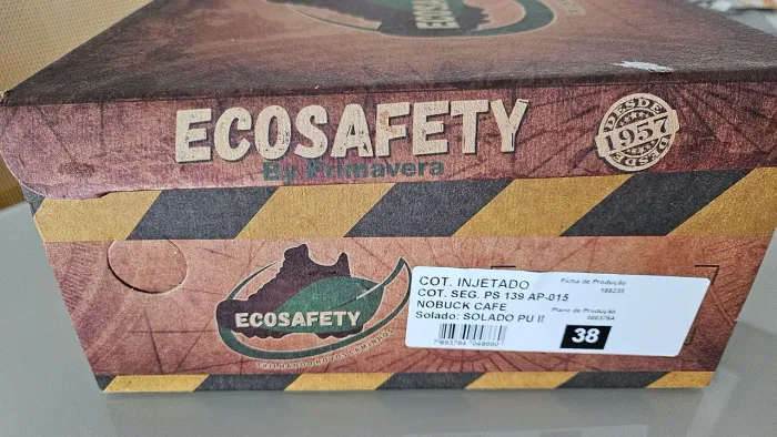 Bota de Segurança EcoSafety 38 - Nova