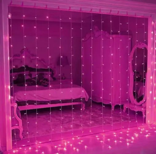 Cortina de Luzes  led 3 × 3 metros fio de fada para Decoração 