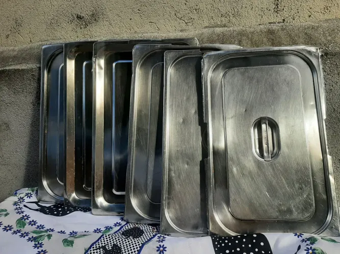 Todas as Tampas por 50,00. 6 Tampas para cubas grandes em Aço Inox para Gastronomia
