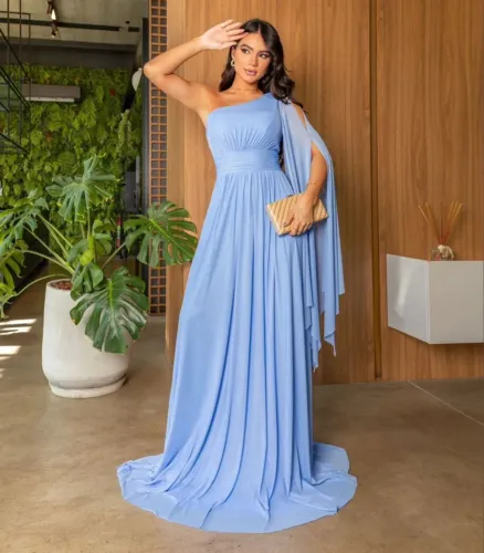 Vestido Longo Azul - Elegância e Sofisticação