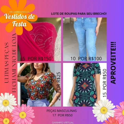 Lotes de roupas para brechó 