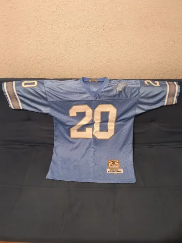*100% Authentic* Mens XL 52 Mitchell & Ness BARRY SANDERS Lions Football Jersey