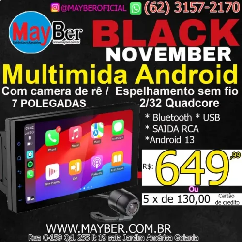Multimidia android 7 polegadas com camera de ré